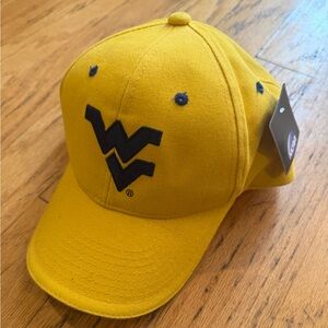 West Virginia Mountaineers Yellow Baseball Cap BNWT Flawed (stain)